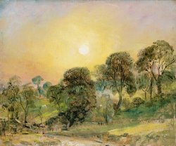 John Constable Trees on Hampstead Heath at Sunset painting