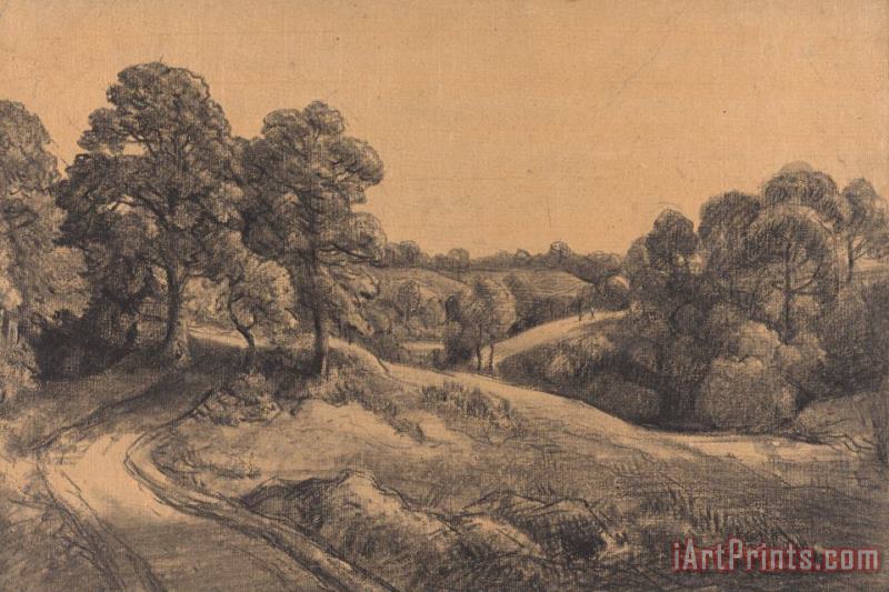 Wooded Slope with a Receding Road painting - John Constable Wooded Slope with a Receding Road Art Print