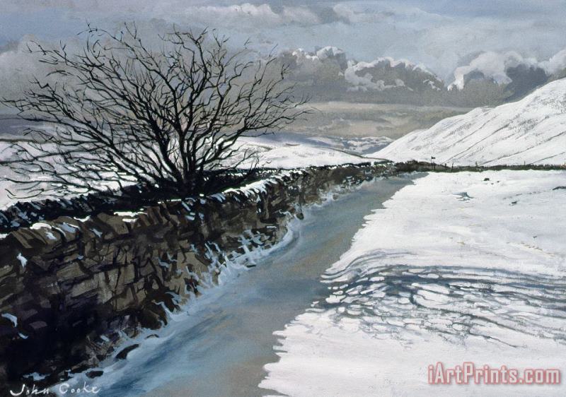 Snow Above Barbondale - Barbon painting - John Cooke Snow Above Barbondale - Barbon Art Print