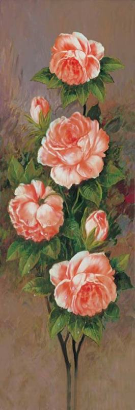 John Douglas Branch of Pink Roses I Art Painting