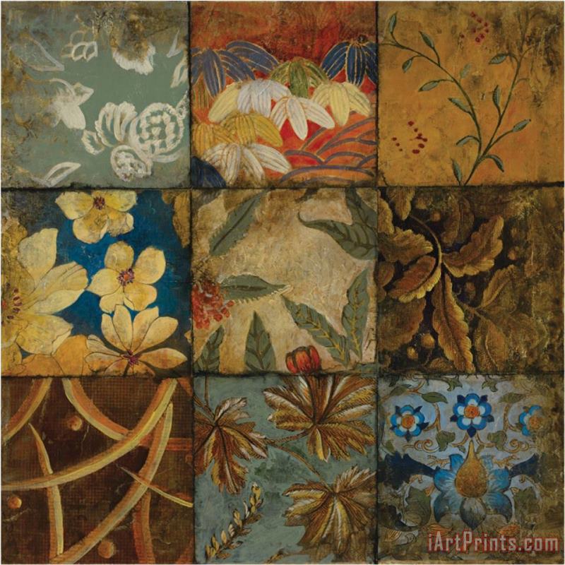 John Douglas Floral Mosaic Iv Art Print
