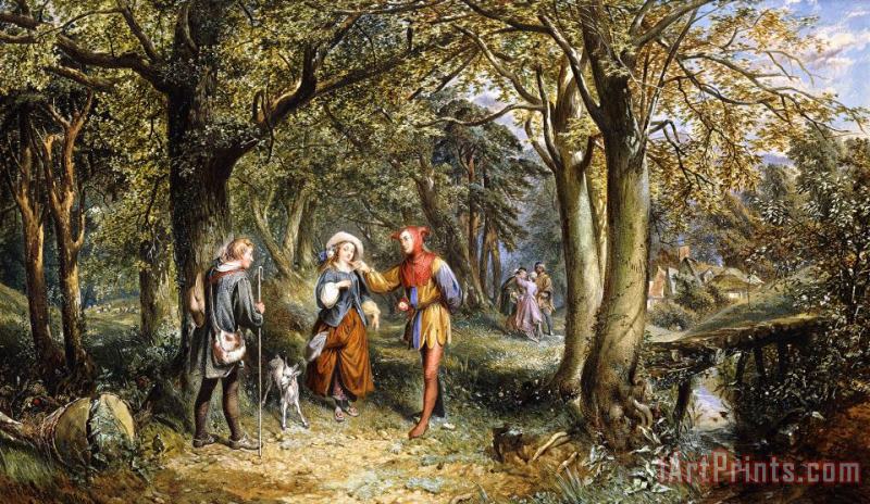 John Edmund Buckley A Scene From As You Like It Rosalind Celia And Jacques In The Forest Of Arden Art Print