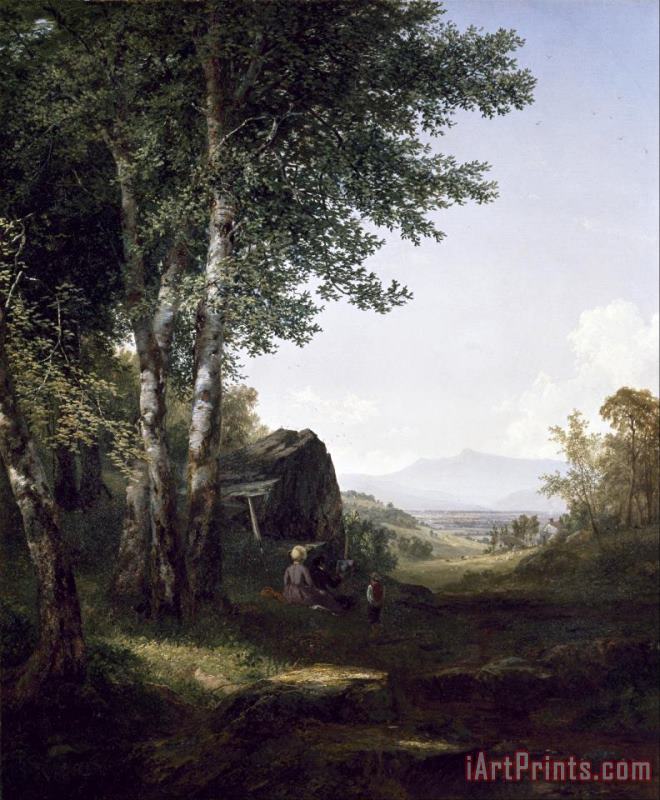 John F Kensett Distant View of The Mansfield Mountain, Vermont Art Print
