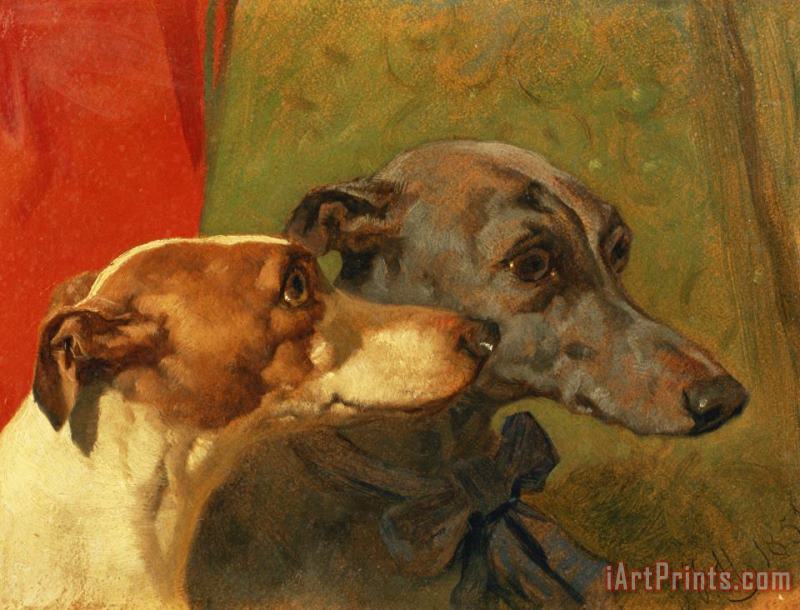 John Frederick Herring Snr The Greyhounds Charley and Jimmy in an Interior Art Painting