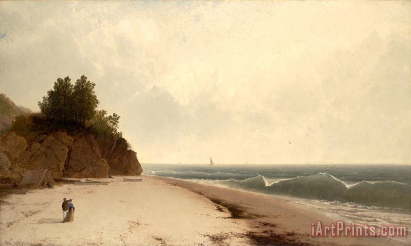 Coast Scene with Figures (beverly Shore) painting - John Frederick Kensett Coast Scene with Figures (beverly Shore) Art Print