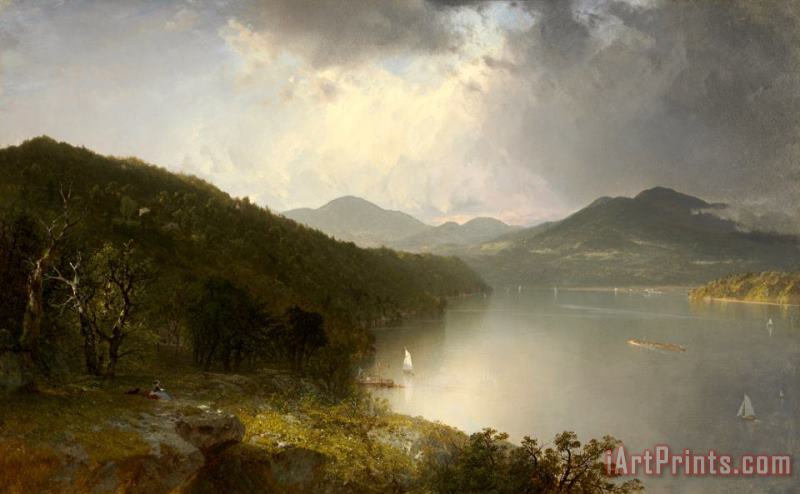 John Frederick Kensett View on The Hudson Art Painting