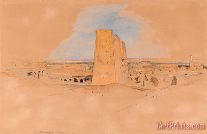 Temple of Edfou, Upper Egypt painting - John Frederick Lewis Temple of Edfou, Upper Egypt Art Print