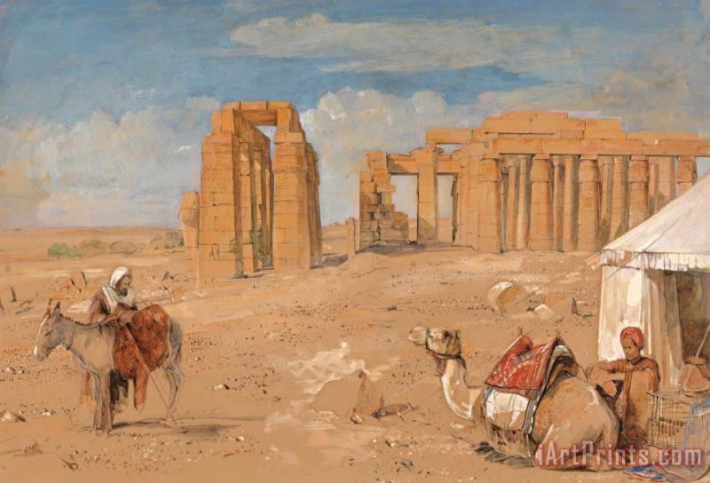 The Ramesseum at Thebes painting - John Frederick Lewis The Ramesseum at Thebes Art Print