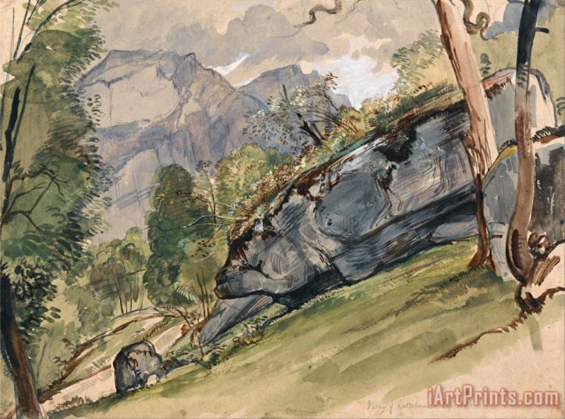The Valley of Lutscheuen painting - John Frederick Lewis The Valley of Lutscheuen Art Print