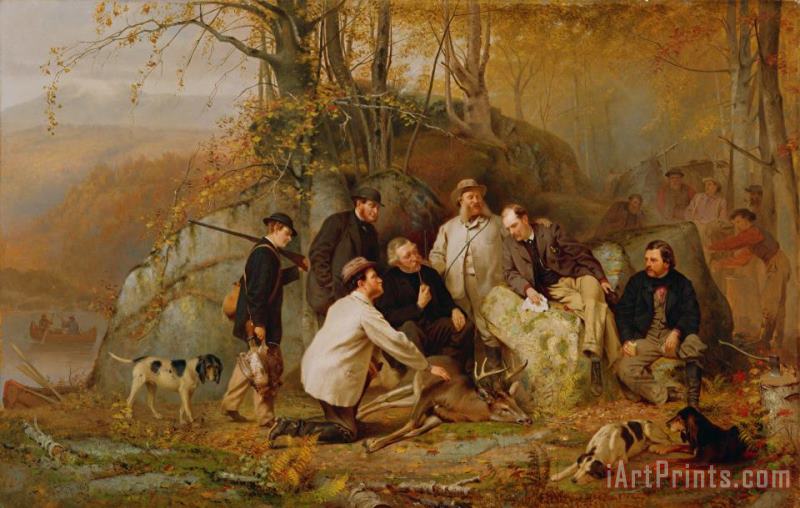 Claiming the Shot - After the Hunt in the Adirondacks painting - John George Brown Claiming the Shot - After the Hunt in the Adirondacks Art Print