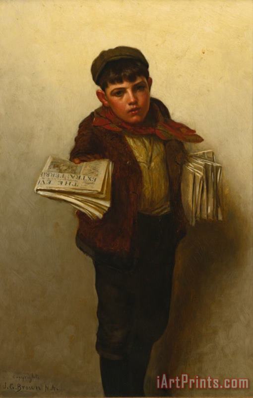 John George Brown Just Out Art Painting