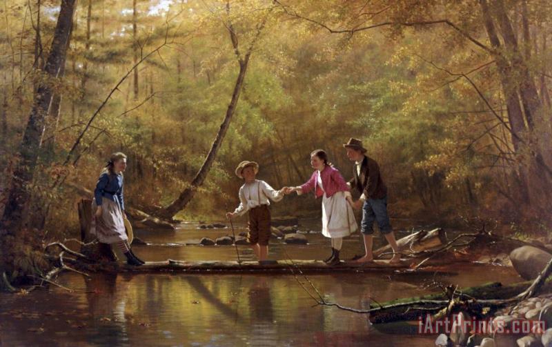 The Country Gallants painting - John George Brown The Country Gallants Art Print