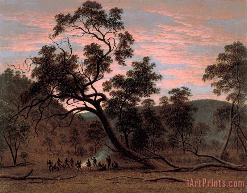 John Glover A Corroboree of Natives in Mills Plains Art Painting