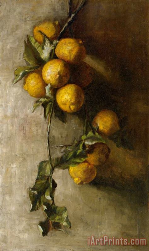 John LaFarge Branch of Oranges Art Painting