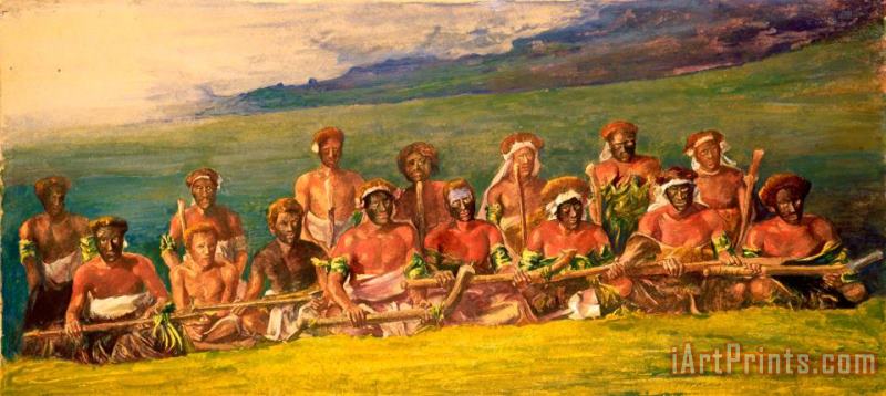 John LaFarge Chiefs And Performers in War Dance, Fiji Art Painting