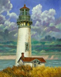 Lighthouse Art for sale - Abandoned Lighthouse by John Lautermilch