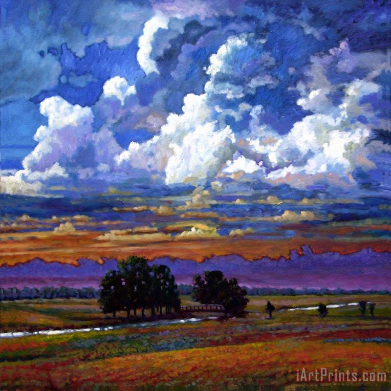 Evening Clouds Over the Prairie painting - John Lautermilch Evening Clouds Over the Prairie Art Print