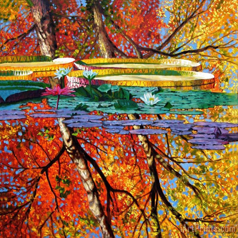 Fall Reflections painting - John Lautermilch Fall Reflections Art Print