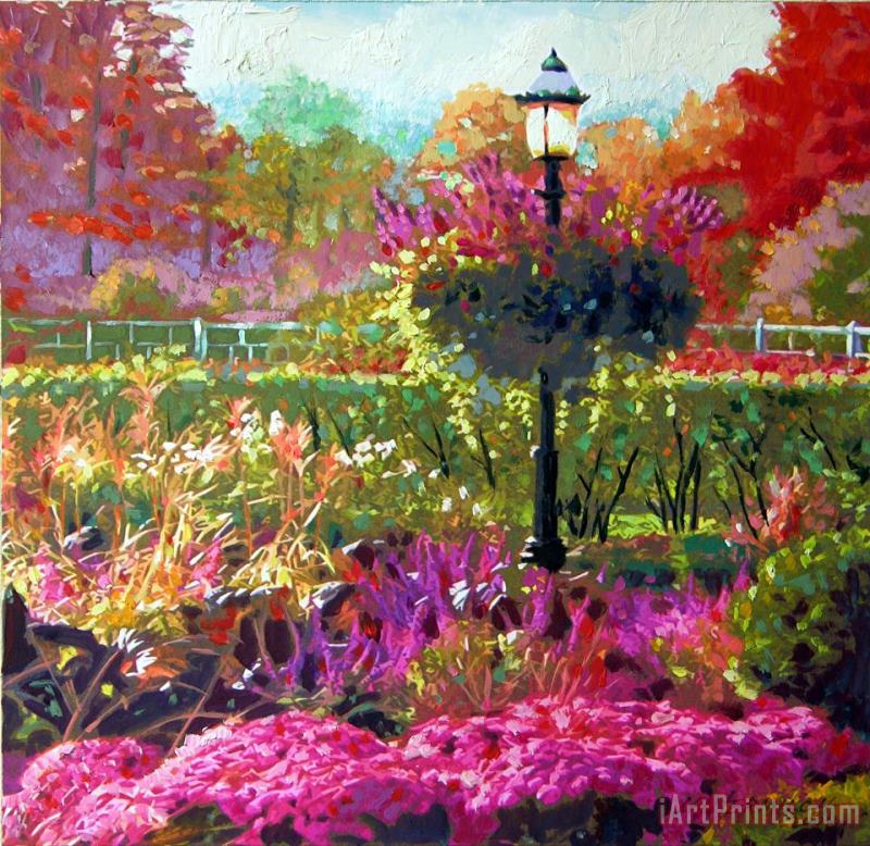 Gas Light in the Garden painting - John Lautermilch Gas Light in the Garden Art Print