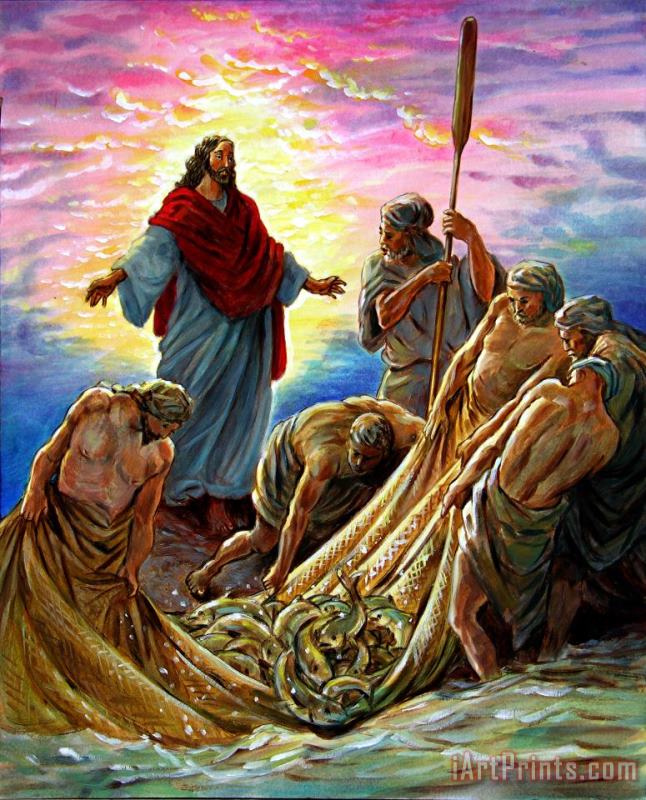 Jesus Appears to the Fishermen painting - John Lautermilch Jesus Appears to the Fishermen Art Print