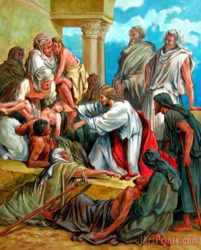 John Lautermilch Jesus Healing the Sick Art Painting