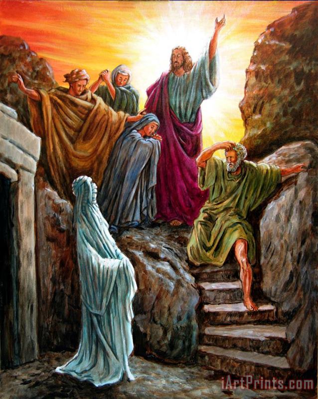 Jesus Raises Lazarus painting - John Lautermilch Jesus Raises Lazarus Art Print