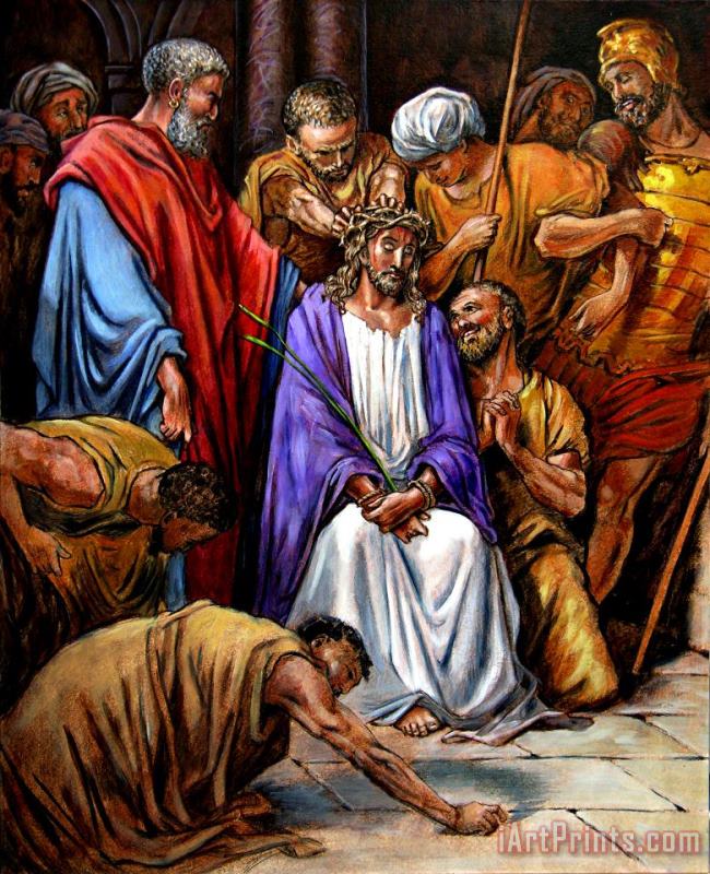 Jesus Tormented painting - John Lautermilch Jesus Tormented Art Print