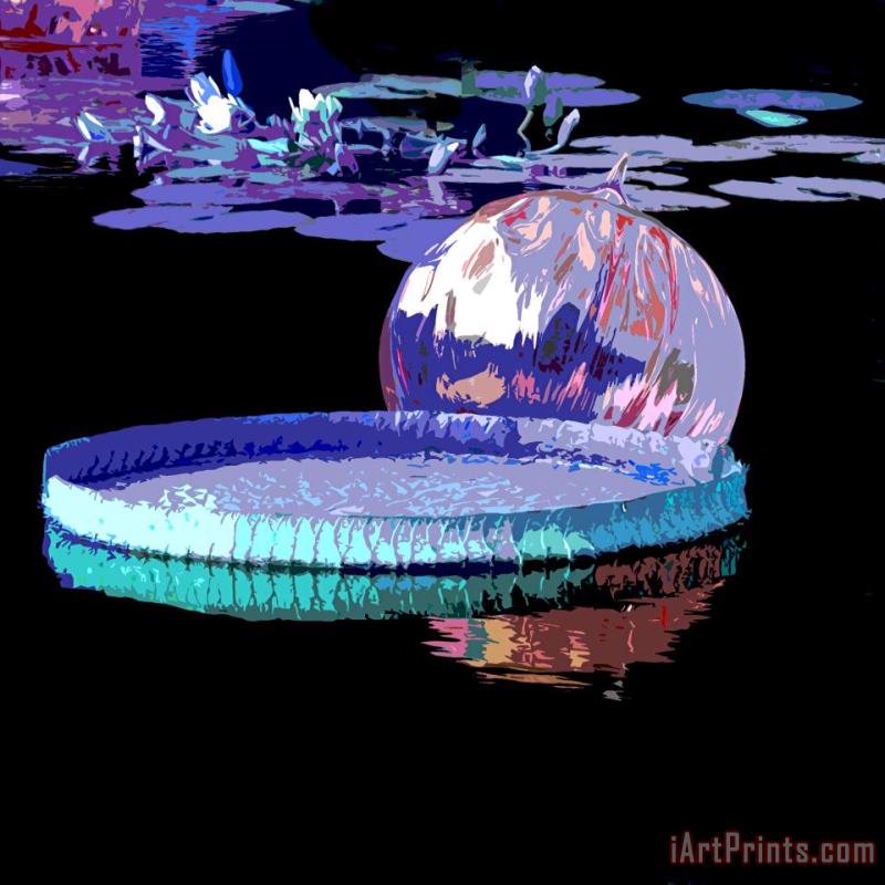 Lily Pads and Glass painting - John Lautermilch Lily Pads and Glass Art Print