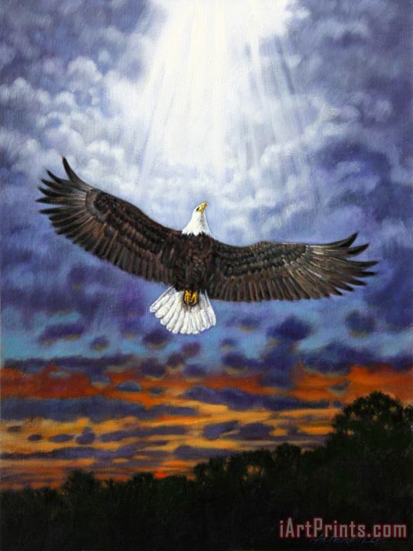 On Eagles Wings painting - John Lautermilch On Eagles Wings Art Print