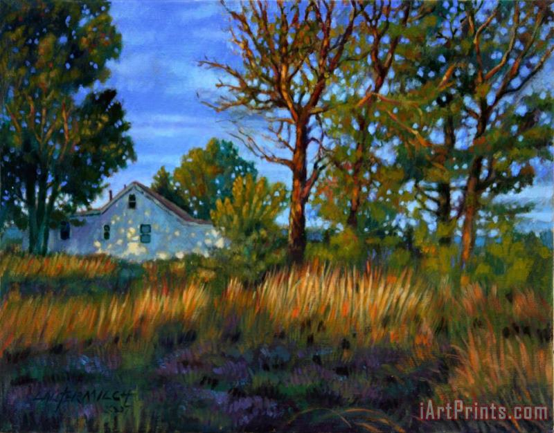 John Lautermilch Sunset on Country Home Art Painting