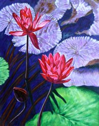John Lautermilch Two Red Lilies