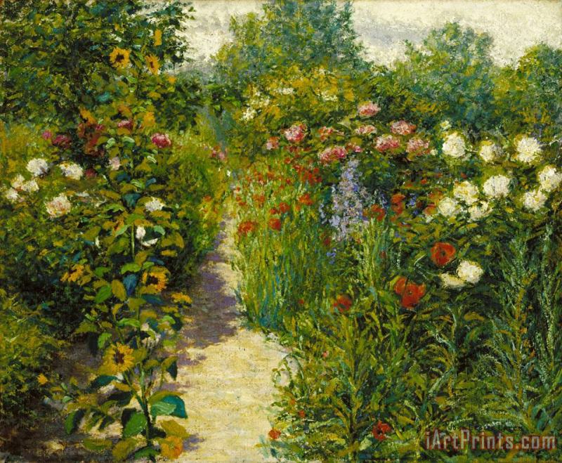 John Leslie Breck Garden at Giverny (in Monet's Garden) Art Painting
