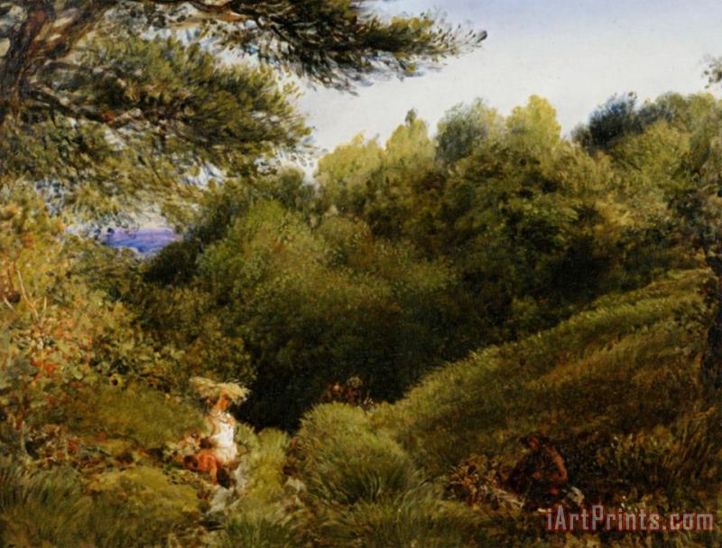 A Surrey Glade painting - John Linnell A Surrey Glade Art Print