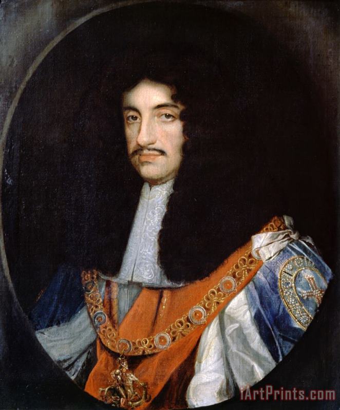 Charles II painting - John Michael Wright Charles II Art Print