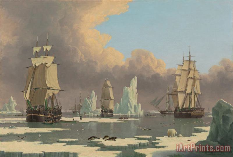 The Northern Whale Fishery painting - John of Hull Ward The Northern Whale Fishery Art Print