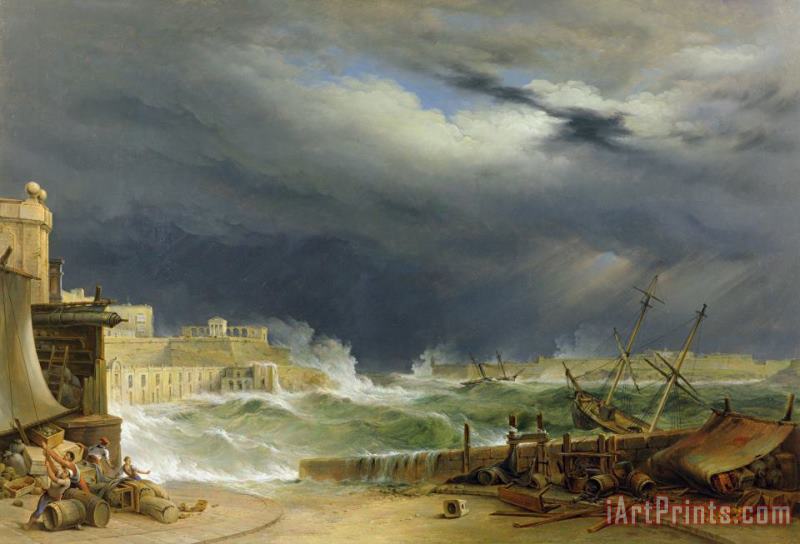 John or Giovanni Schranz Storm Malta Art Painting