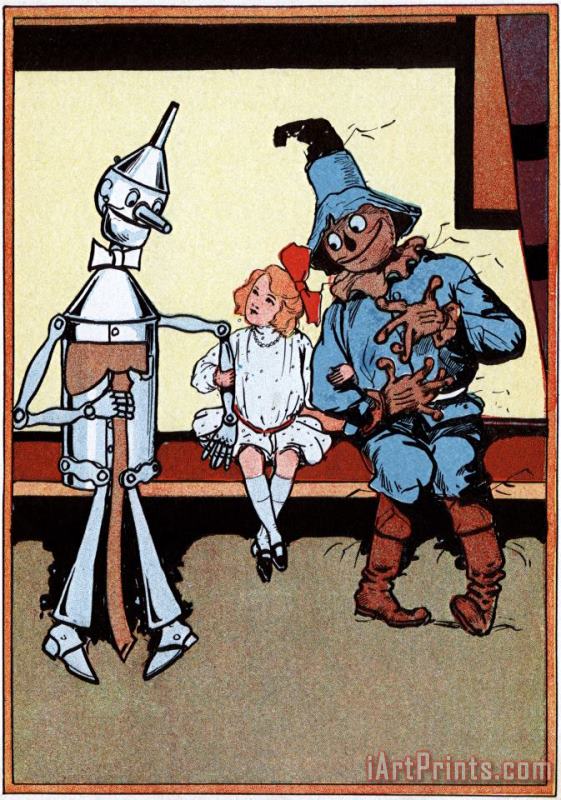 John R. Neill Land of Oz: Dorothy with Scarecrow And Tin Woodman Art Print