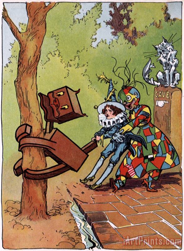 Land of Oz: The Patchwork Girl Helps The Boy painting - John R. Neill Land of Oz: The Patchwork Girl Helps The Boy Art Print