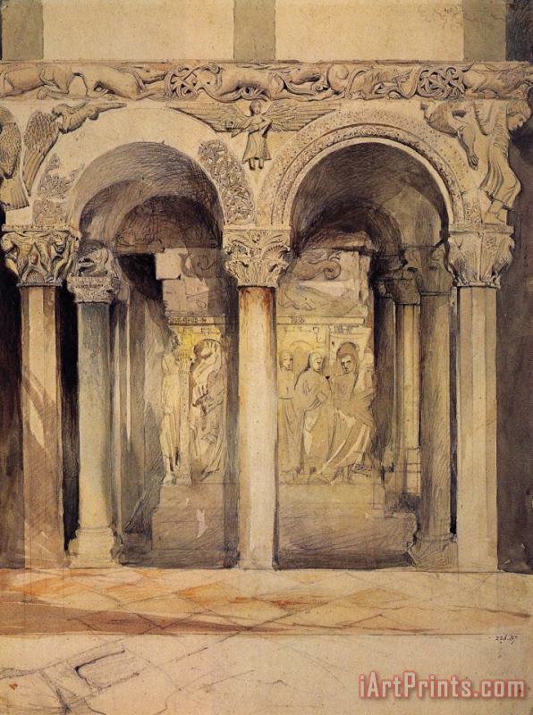John Ruskin The Pulpit in The Church of S. Ambrogio Art Print