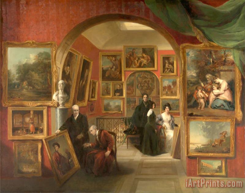 The Interior of The British Institution Gallery painting - John Scarlett Davis The Interior of The British Institution Gallery Art Print