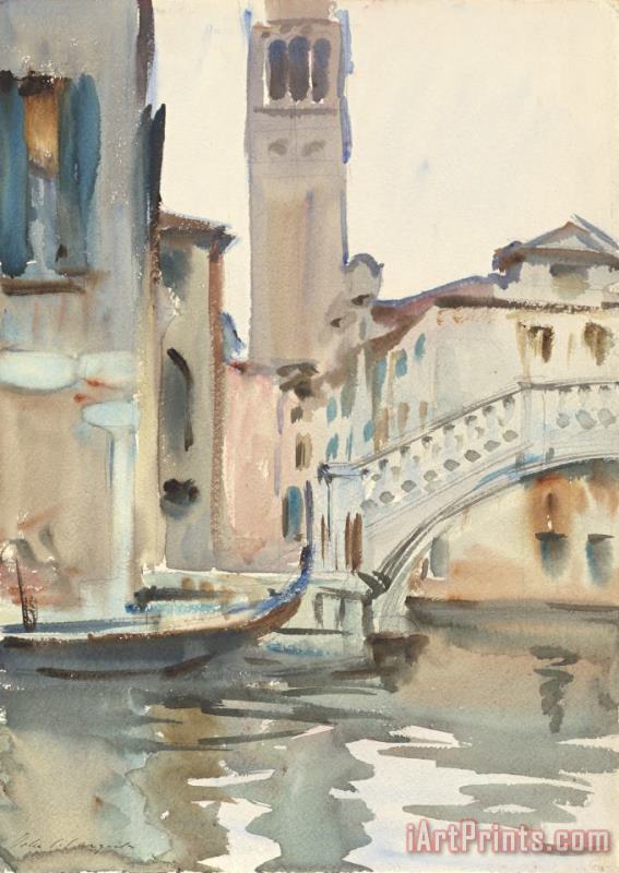 A Bridge And Campanile, Venice painting - John Singer Sargent A Bridge And Campanile, Venice Art Print