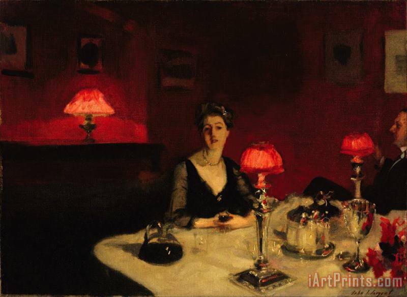 John Singer Sargent A Dinner Table at Night Art Print