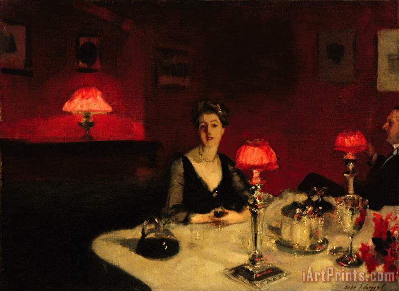 John Singer Sargent Le Verre De Porto (a Dinner Table at Night) Art Print