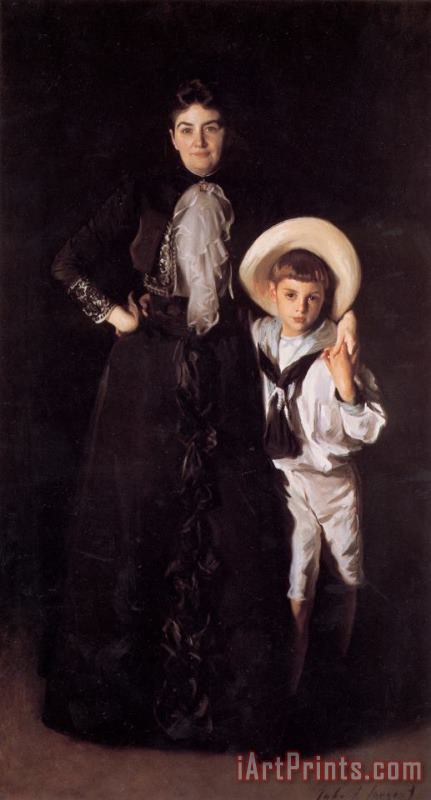 John Singer Sargent Mrs. Edward L. Davis And Her Son Livingston Art Painting