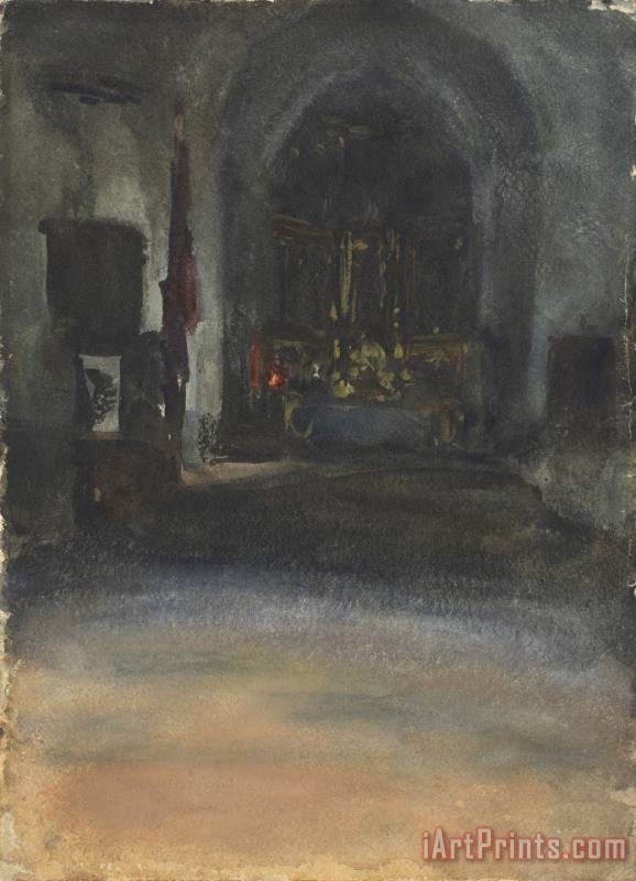 John Singer Sargent Spanish Church Interior Art Painting
