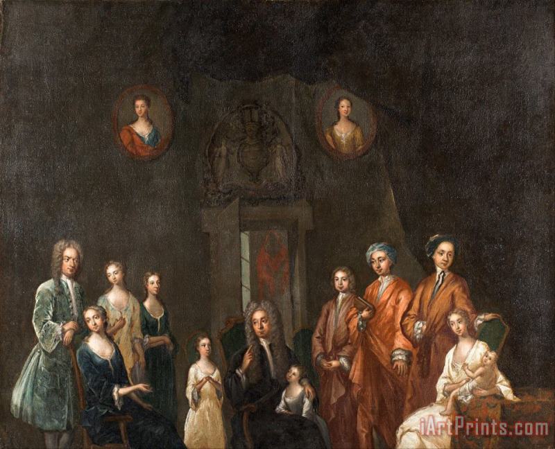 Portrait of Sir Francis Grant, Lord Cullen, And His Family painting - John Smibert Portrait of Sir Francis Grant, Lord Cullen, And His Family Art Print