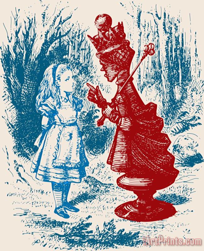 Alice Meeting The Red Queen painting - John Tenneil Alice Meeting The Red Queen Art Print
