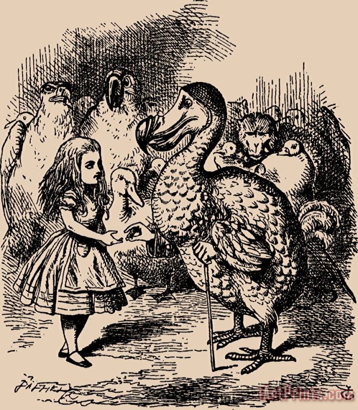 John Tenniel Alice And Dodo Birds Art Painting