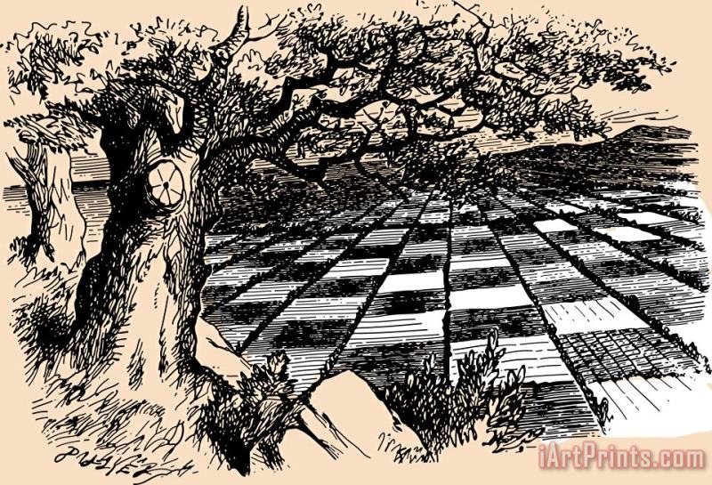 Chessboard Through The Looking Glass painting - John Tenniel Chessboard Through The Looking Glass Art Print
