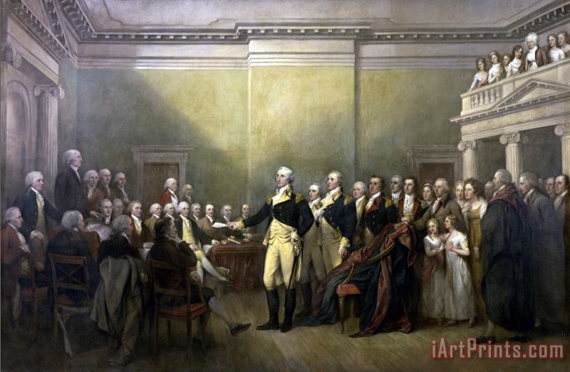 John Trumbull General George Washington Resigning His Commission Art Print